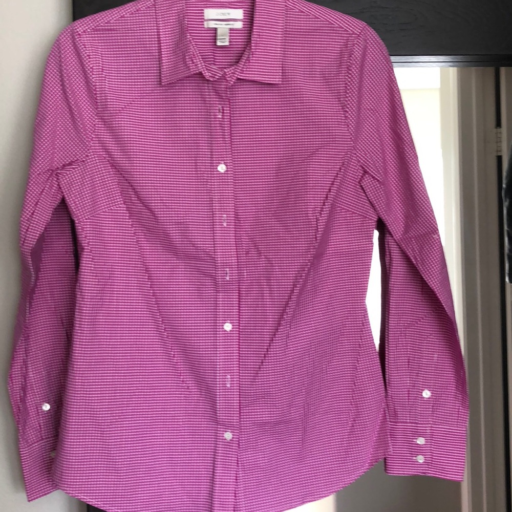 Pink Tiny Checkered Button-Down - image 1